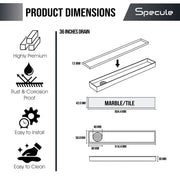 Tile Insert Shower Drain Channel (36 x 2 Inches) with Cockroach Trap (304 Grade) - by Specule